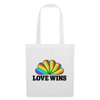 Love Wins - Regenbogen Statement Design - Stoffbeutel - Weiß - Vorne