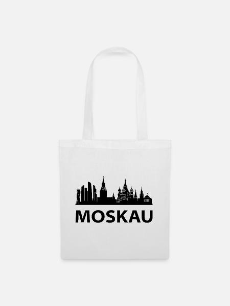 MOSKAU Skyline - Stoffbeutel - Weiß