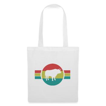 Stier Retro   - Stoffbeutel - Weiß - Vorne