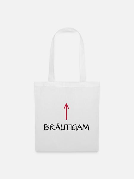 Bräutigam Junggesellenabschied Pfeil - Stoffbeutel - Weiß