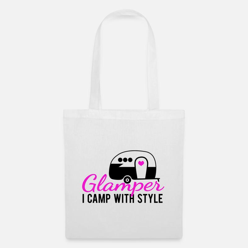 Glamper - happy camper Camping with style - Stoffbeutel - Weiß