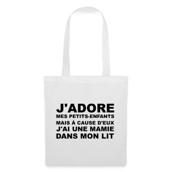 Mamie dans mon lit - Sac en tissu - blanc - Devant