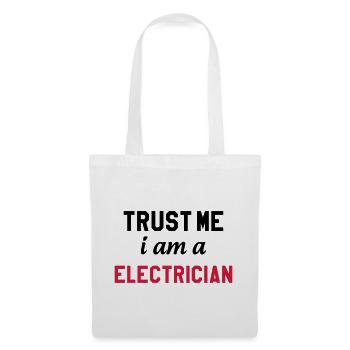 Electricien / Electricité / Travail / Métier / Job - Sac en tissu - blanc - Devant
