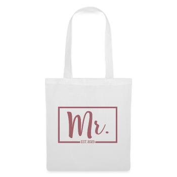 2023 Fiançailles pour la fête de mariage du marié - Sac en tissu - blanc - Devant