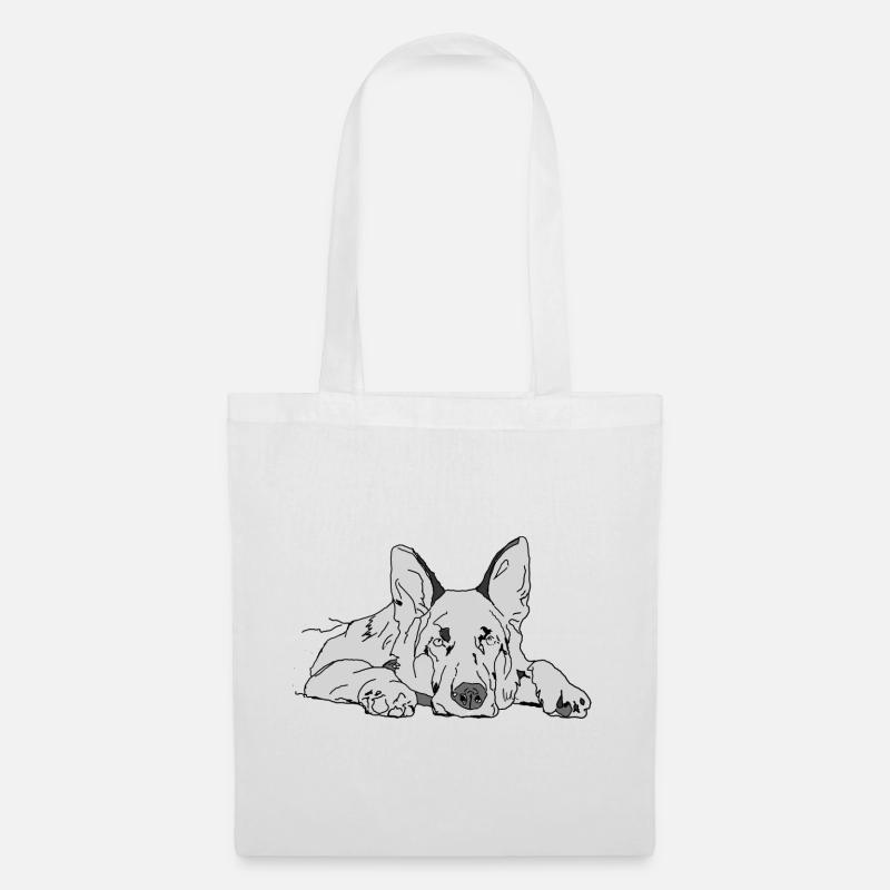 Schäferhund - Stoffbeutel - Weiß