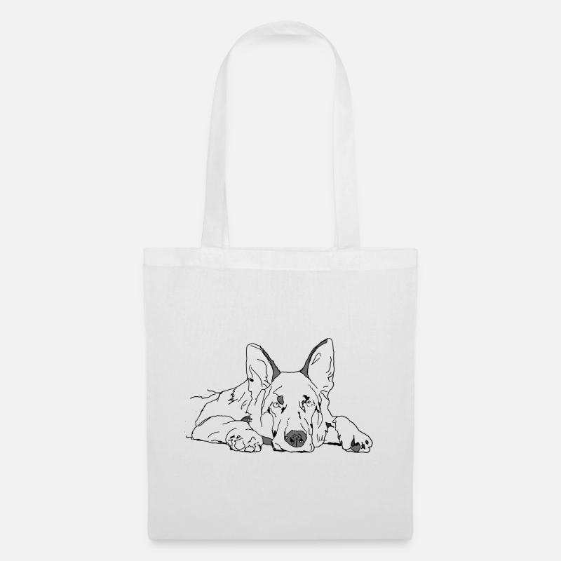 Schäferhund - Stoffbeutel - Weiß