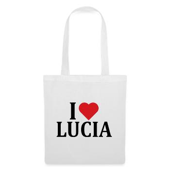 t-shirt I love Lucia t-shirt idée cadeau - Sac en tissu - blanc - Devant