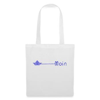 moin. blau - Stoffbeutel - Weiß - Vorne