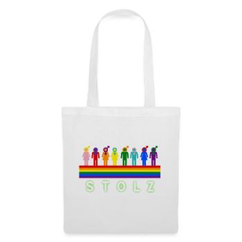 Stolz – Pride Regenbogen LGBTQ Design - Stoffbeutel - Weiß - Vorne