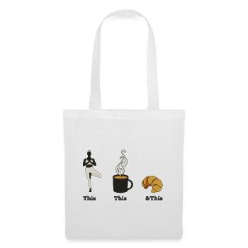Yoga & Coffee & Croissant - Tote Bag - white - Front
