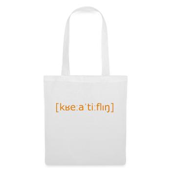 Ich bin hier der Kreativling in Orange - Stoffbeutel - Weiß - Vorne
