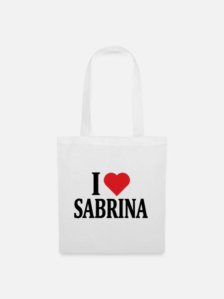 T-Shirt I love Sabrina T-Shirt Geschenkidee - Stoffbeutel - Weiß