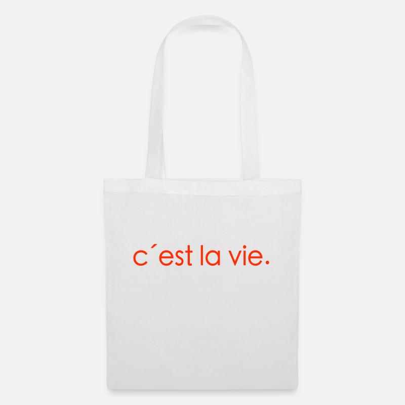 Ces´t la vie Spruch Geschenk Sprache - Stoffbeutel - Weiß
