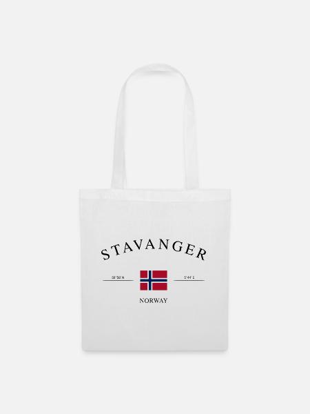 Stavanger Norwegen – Urlaub Souvenir & Geschenk - Stoffbeutel - Weiß