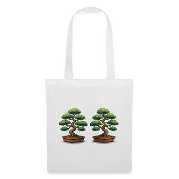 Doppelbonsai Zwillinge - Stoffbeutel - Weiß - Vorne