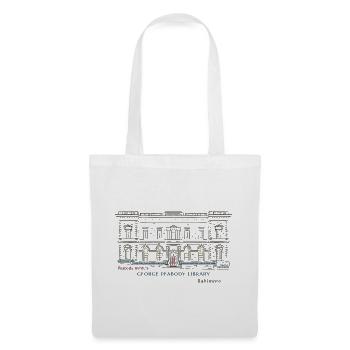 Baltimore, Handzeichnung George Peabody Bibliothek - Stoffbeutel - Weiß - Vorne
