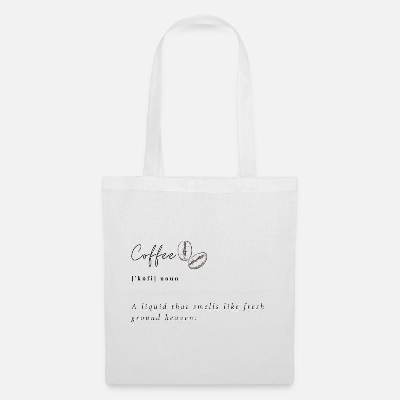 Kaffee-Bohnen Minimal-Print - Stoffbeutel - Weiß