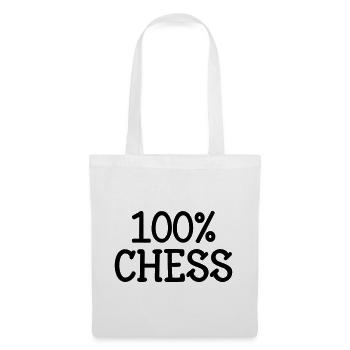 100% Échecs : Motif Stratégie Cavalier et Fou Noir - Sac en tissu - blanc - Devant