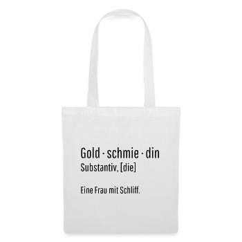 Goldschmiedin Substantiv Definition Geschenk - Stoffbeutel - Weiß - Vorne