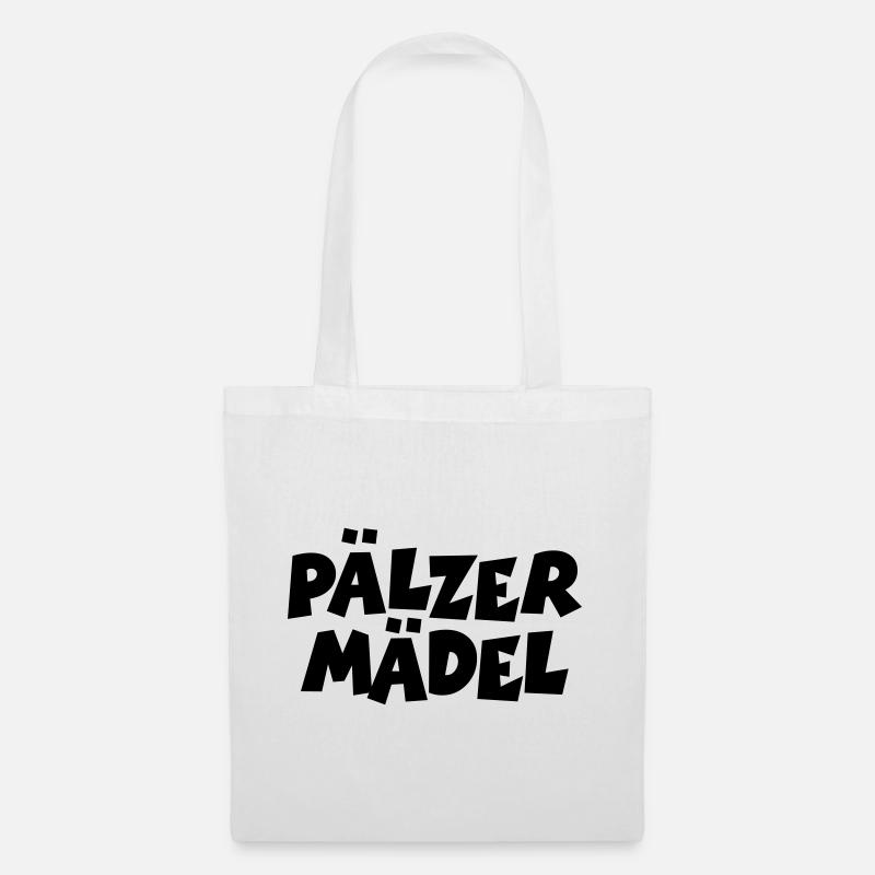Pälzer Mädel - Pfälzer Mädchen aus der Pfalz - Stoffbeutel - Weiß