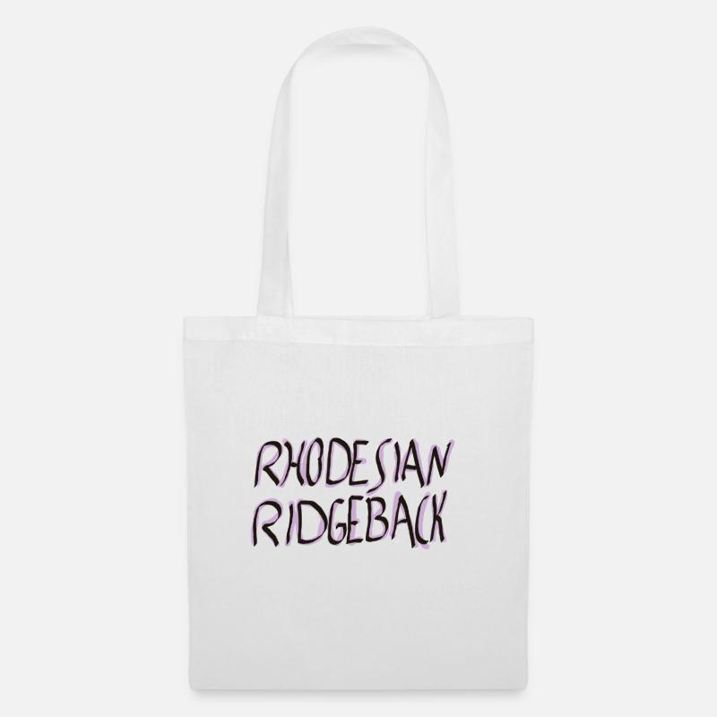Rhodesian Ridgeback SchriftzugDesign - Stoffbeutel - Weiß