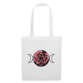 Triple Moon Triquetra Moon with Pentagram - Tote Bag - white - Front