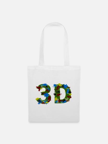 3D - Stoffbeutel - Weiß