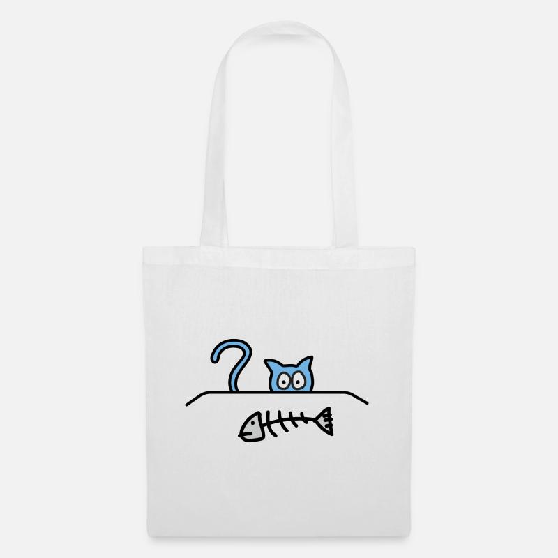 Hungrige Katze - Stoffbeutel - Weiß