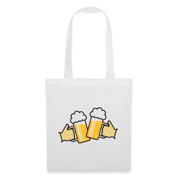 Toasting Beer Steins With Hand! (Ale / Cheers 3C) - Tote Bag - white - Front