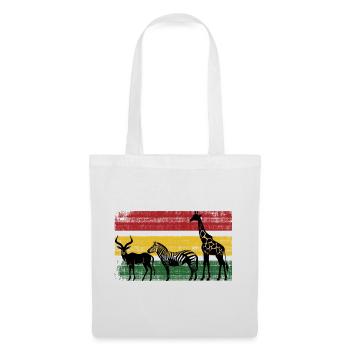 Silhouettes de la savane aux couleurs rastafaries - Sac en tissu - blanc - Devant