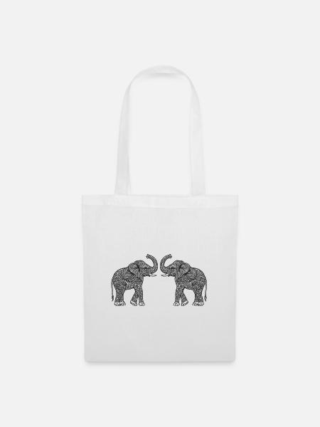 Design Elephants - Stoffbeutel - Weiß