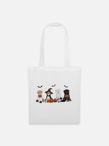 Hunde-Halloween - Stoffbeutel - Weiß