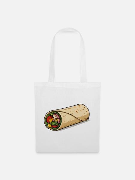 Farbintensiver Burrito-Wrap - Stoffbeutel - Weiß