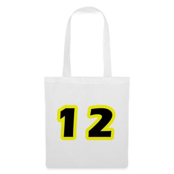 12 Symbole numérique - Sac en tissu - blanc - Devant