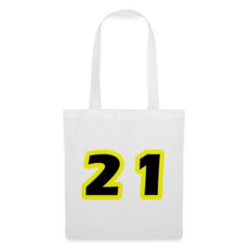 21 Zahl symbol - Stoffbeutel - Weiß - Vorne