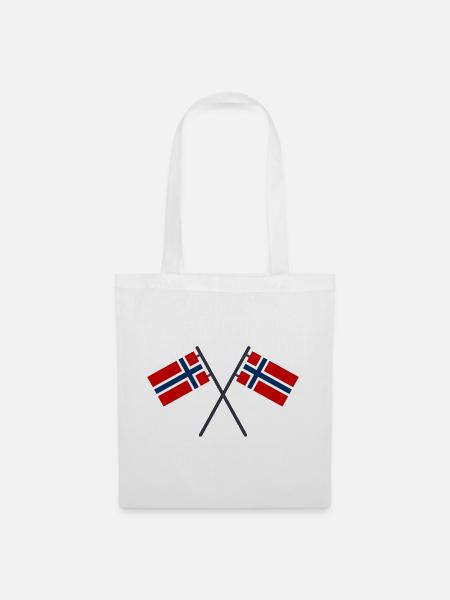 Norwegische Flagge - Stoffbeutel - Weiß