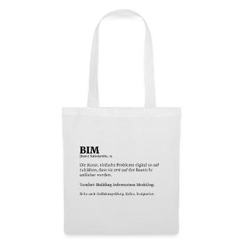 BIM Definition T-Shirt Architekt Bauingenieur - Stoffbeutel - Weiß - Vorne