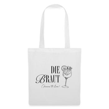Die Braut: Cheers to Love - Stoffbeutel - Weiß - Vorne