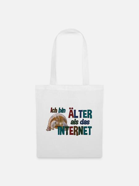 Älter als das Internet - Schildkröte - Stoffbeutel - Weiß