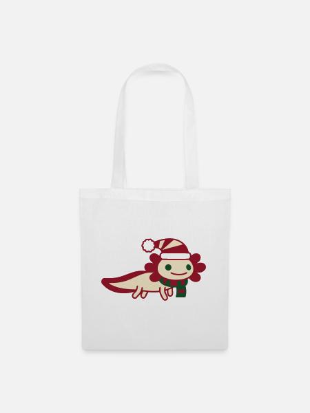 Axolotl Weihnachten Clipart - Stoffbeutel - Weiß