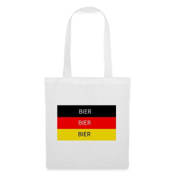 Bier Flagge Schwarz Rot Gold Deutschland - Stoffbeutel - Weiß - Vorne
