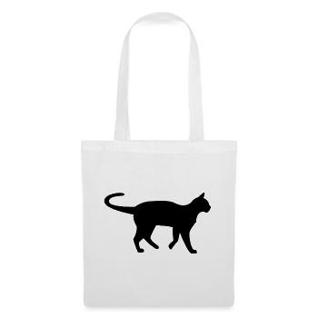Katze schwarz - Sac en tissu - blanc - Devant