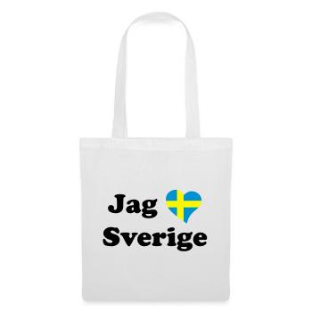 Jag älskar Sverige - Ich liebe Schweden - Stoffbeutel - Weiß - Vorne