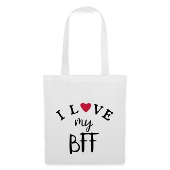 beste Freunde Motiv - Ich liebe - I love my BFF - Stoffbeutel - Weiß - Vorne