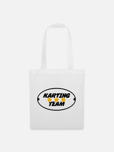 Go-Kart / Karting / Kart / Fahrer - Stoffbeutel - Weiß
