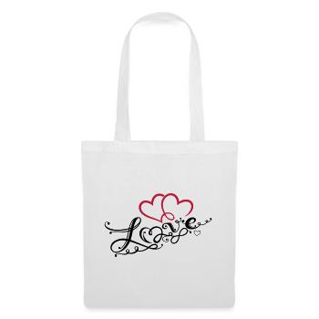 Coeurs avec la boucle de l'infini - Sac en tissu - blanc - Devant