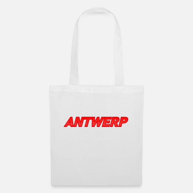 Antwerpener Linien Rot - Stoffbeutel - Weiß