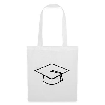 Icône de chapeau de graduation - Sac en tissu - blanc - Devant