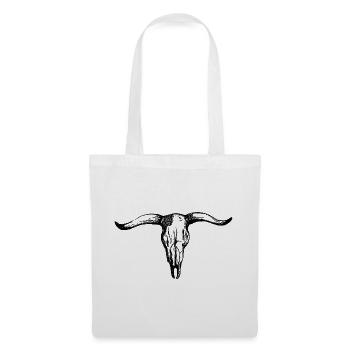 Crâne de taureau - Sac en tissu - blanc - Devant