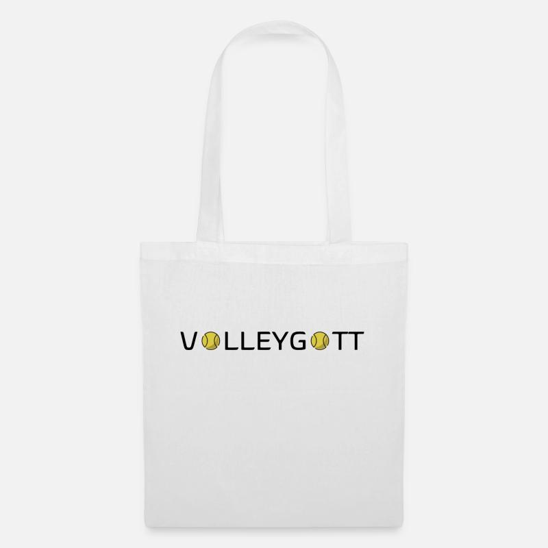 Volleygott Ball schwarz - Stoffbeutel - Weiß